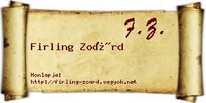 Firling Zoárd névjegykártya